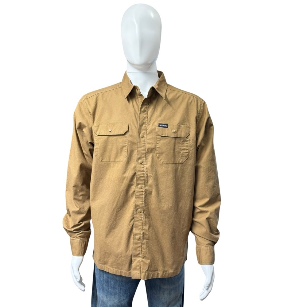 Columbia Men’s Landroamer Lined Shirt AM6702 Snap Button Dark Mountain Sz Large